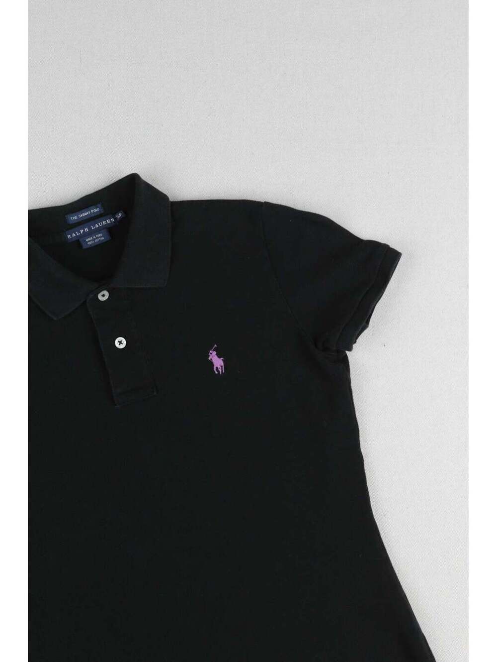 00's Polo Ralph Lauren Kids Black Skinny Short Sleeve Polo